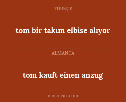 tom kauft einen anzug - tom bir takım elbise alıyor