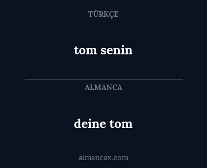 tom senin - deine tom