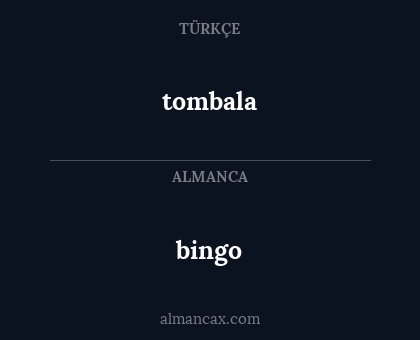bingo - tombala
