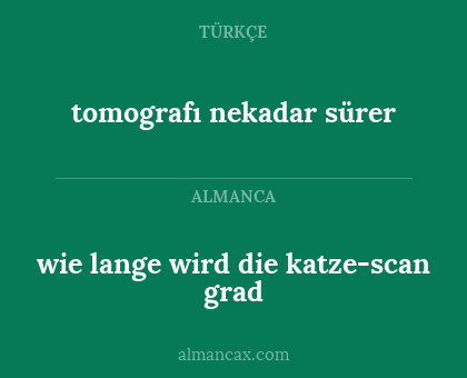 tomografı nekadar sürer - wie lange wird die katze-scan grad