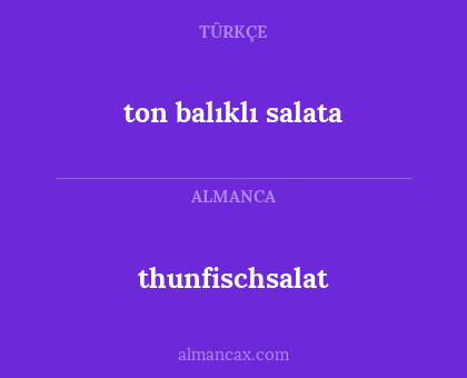 ton balıklı salata - thunfischsalat