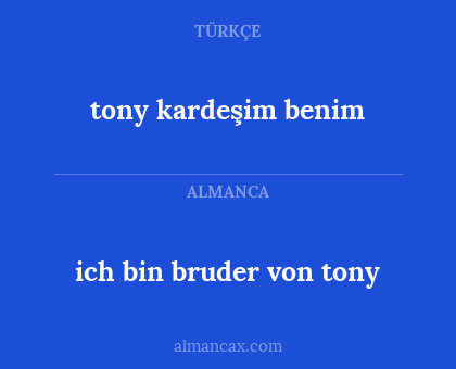 tony kardeşim benim - ich bin bruder von tony
