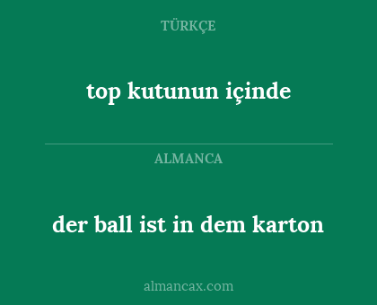 top kutunun içinde - der ball ist in dem karton