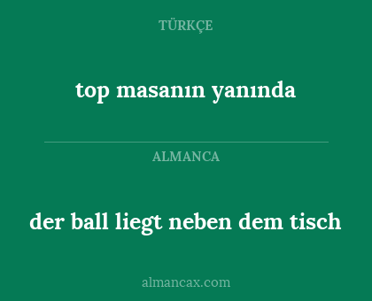 der ball liegt neben dem tisch - top masanın yanında