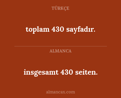 toplam 430 sayfadır. - insgesamt 430 seiten.