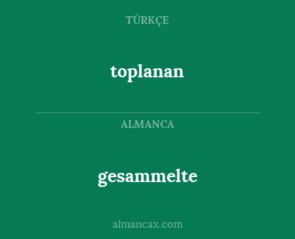 gesammelte - toplanan