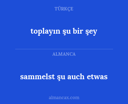 sammelst şu auch etwas - toplayın şu bir şey