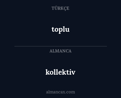 toplu - kollektiv