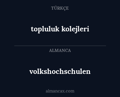 volkshochschulen - topluluk kolejleri