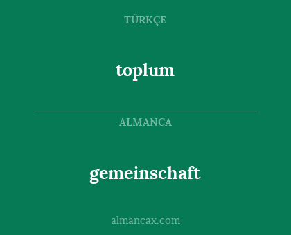 toplum - gemeinschaft