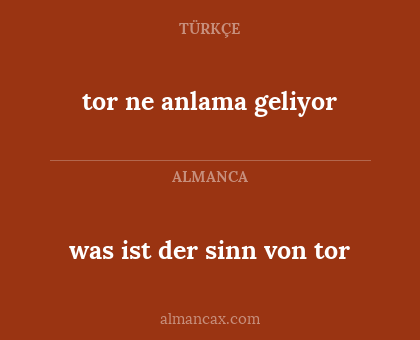 tor ne anlama geliyor - was ist der sinn von tor
