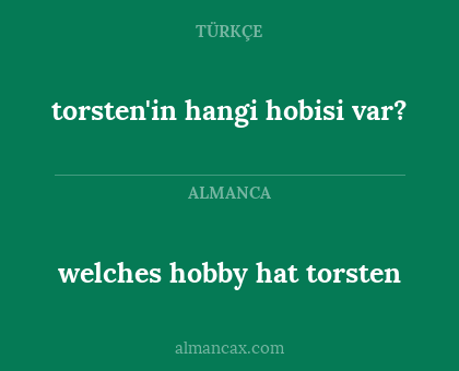 torsten'in hangi hobisi var? - welches hobby hat torsten