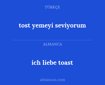 tost yemeyi seviyorum - ich liebe toast
