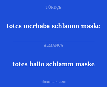 totes merhaba schlamm maske - totes hallo schlamm maske