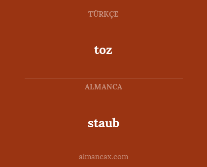 toz - staub