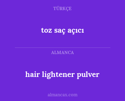 toz saç açıcı - hair lightener pulver