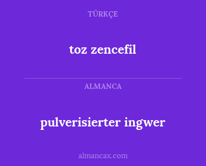pulverisierter ingwer - toz zencefil