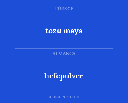 tozu maya - hefepulver