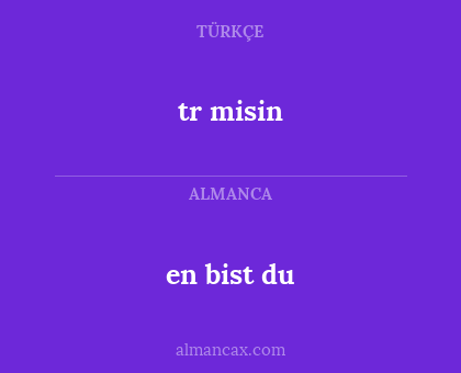 tr misin - en bist du
