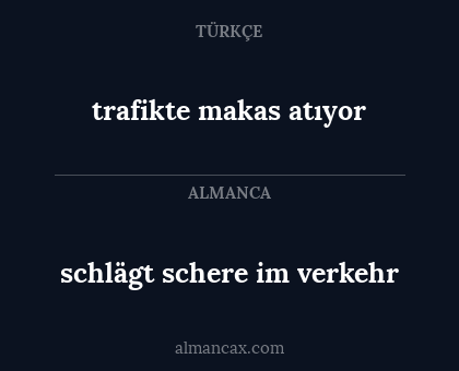 schlägt schere im verkehr - trafikte makas atıyor