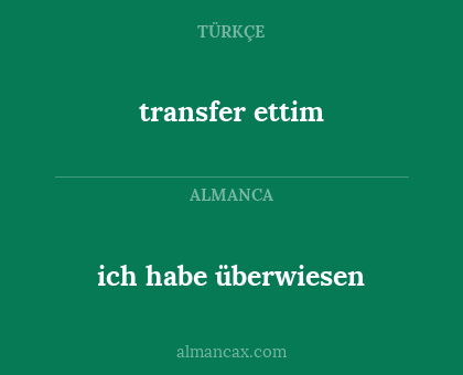 ich habe überwiesen - transfer ettim