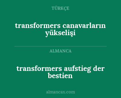 transformers canavarların yükselişi - transformers aufstieg der bestien