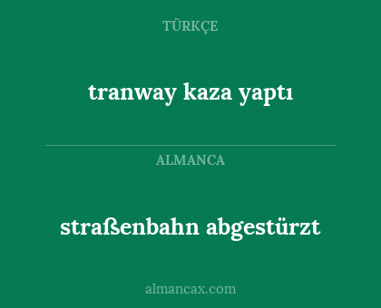 straßenbahn abgestürzt - tranway kaza yaptı