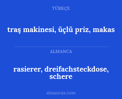 rasierer, dreifachsteckdose, schere - traş makinesi, üçlü priz, makas