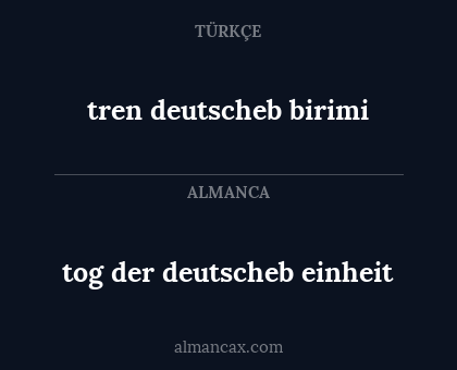 tog der deutscheb einheit - tren deutscheb birimi