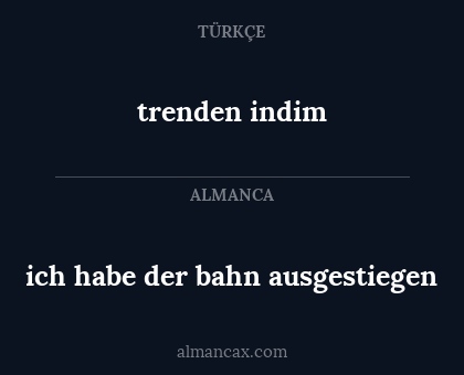 ich habe der bahn ausgestiegen - trenden indim