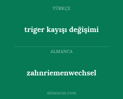 zahnriemenwechsel - triger kayışı değişimi