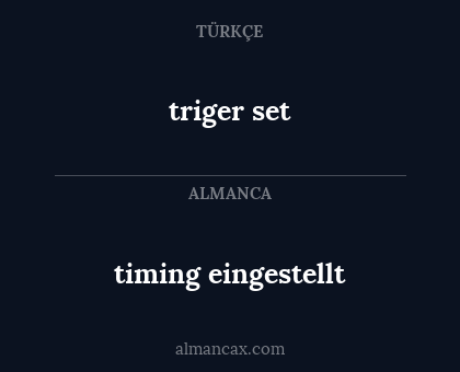 triger set - timing eingestellt
