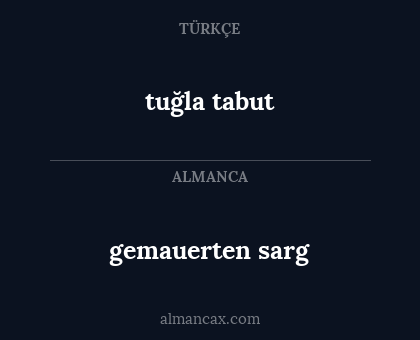 gemauerten sarg - tuğla tabut