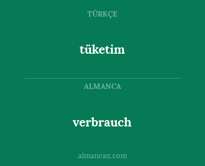 verbrauch - tüketim