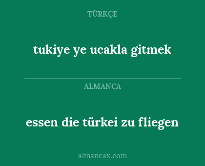 essen die türkei zu fliegen - tukiye ye ucakla gitmek