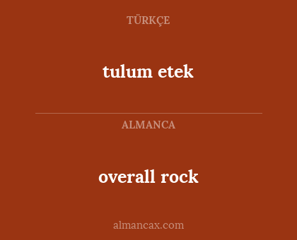 tulum etek - overall rock