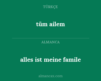 tüm ailem - alles ist meine famile