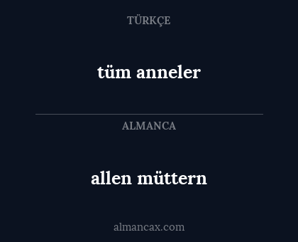 allen müttern - tüm anneler
