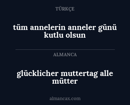 tüm annelerin anneler günü kutlu olsun - glücklicher muttertag alle mütter