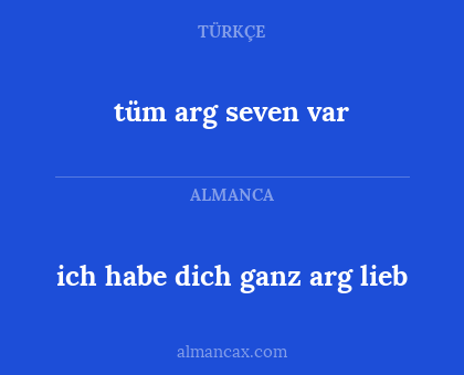 tüm arg seven var - ich habe dich ganz arg lieb