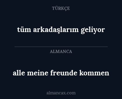 tüm arkadaşlarım geliyor - alle meine freunde kommen