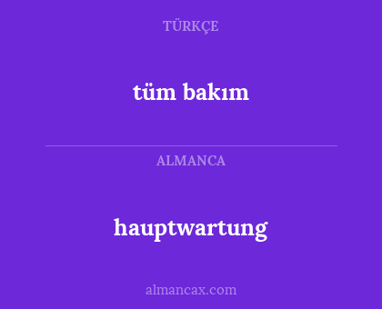hauptwartung - tüm bakım