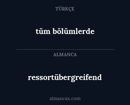 tüm bölümlerde - ressortübergreifend