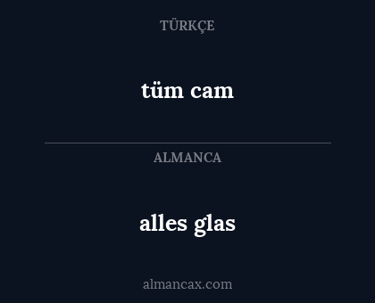 alles glas - tüm cam