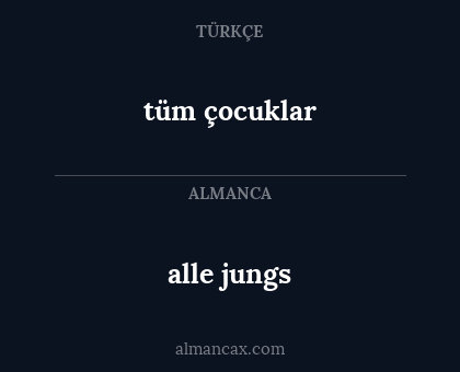 alle jungs - tüm çocuklar