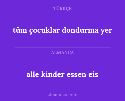 alle kinder essen eis - tüm çocuklar dondurma yer
