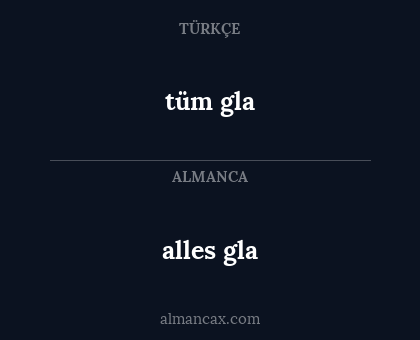 alles gla - tüm gla
