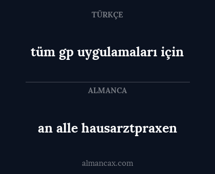 an alle hausarztpraxen - tüm gp uygulamaları için