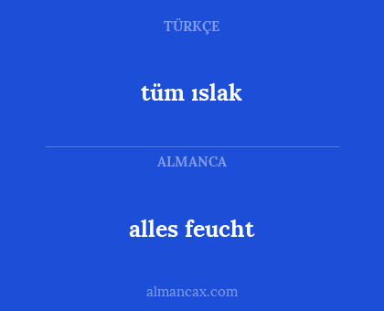 alles feucht - tüm ıslak