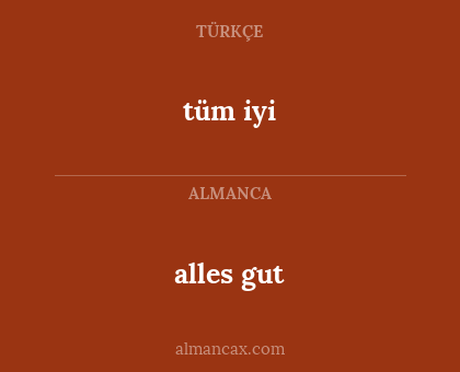 tüm iyi - alles gut